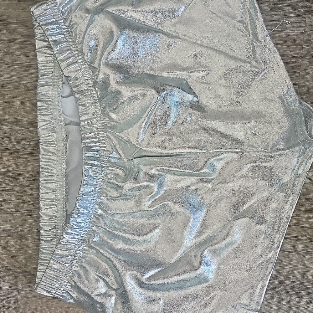 Metallic Silver Shorts